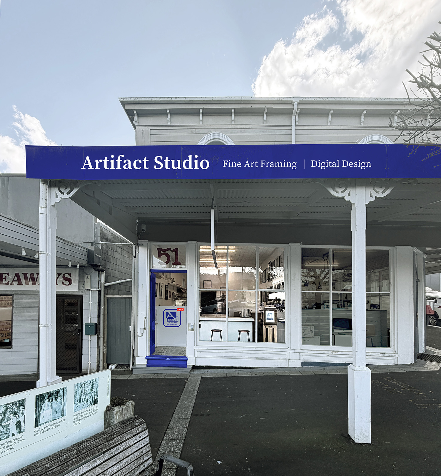 Artifact Studio shopfront, Waihi